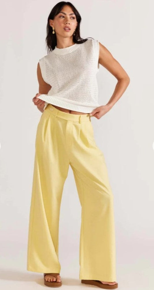 Staple The Label Sorrento Wide Leg Pants Lemon