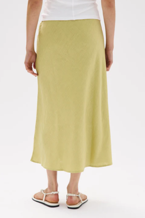 Stella Linen Bias Skirt Pear