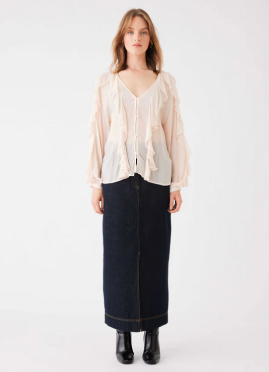 Stellar Ruffled Blouse Stellar Nude