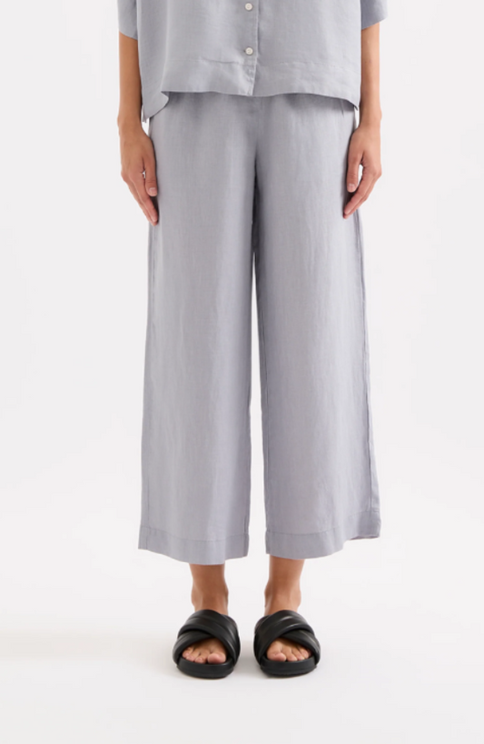 Lounge Linen Crop Pant Storm
