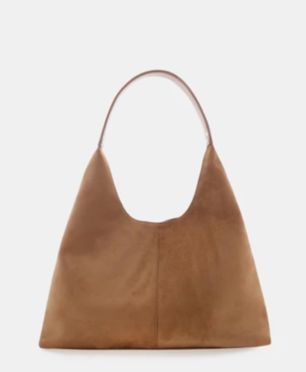 Tammy Shoulder Bag Dark Tan Suede 