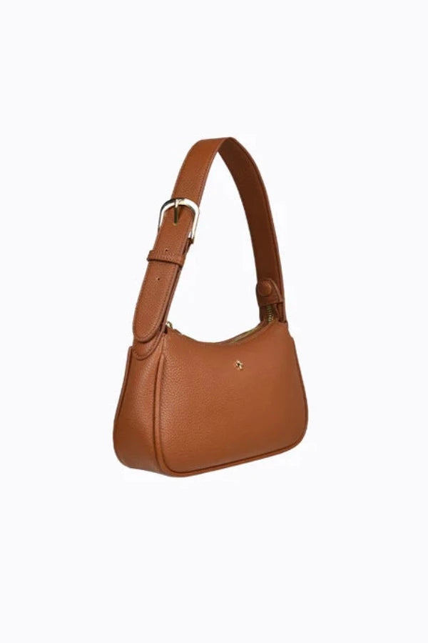 Gabby Small Shoulder Bag Tan Pebble / Gold