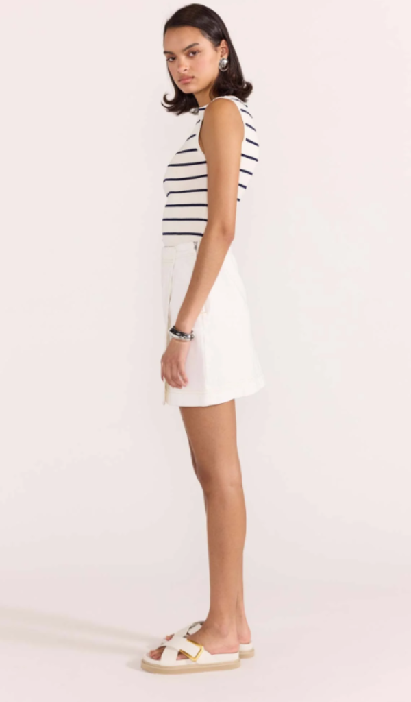 Uma Stripe Knit Tank White/Navy Stripe