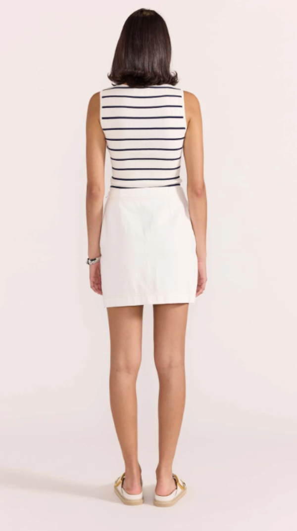 Uma Stripe Knit Tank White/Navy Stripe