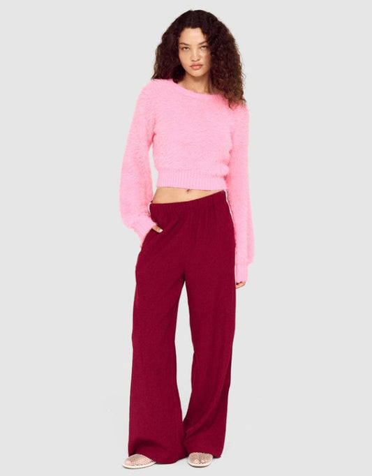 Vesper Casual Pant Wine/Pop Pink