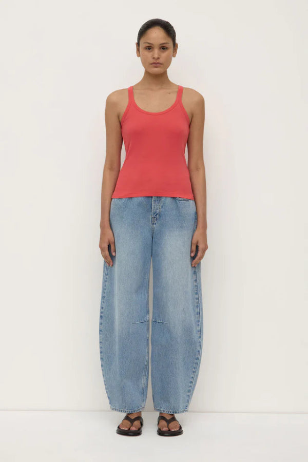 Charlie Rib Tank Washed Chilli