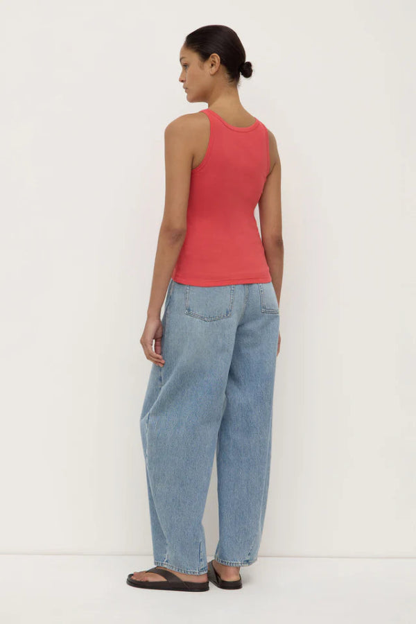 Charlie Rib Tank Washed Chilli