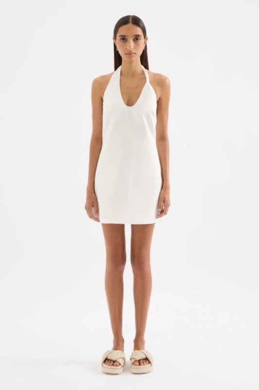 Zayda Linen Mini Dress White