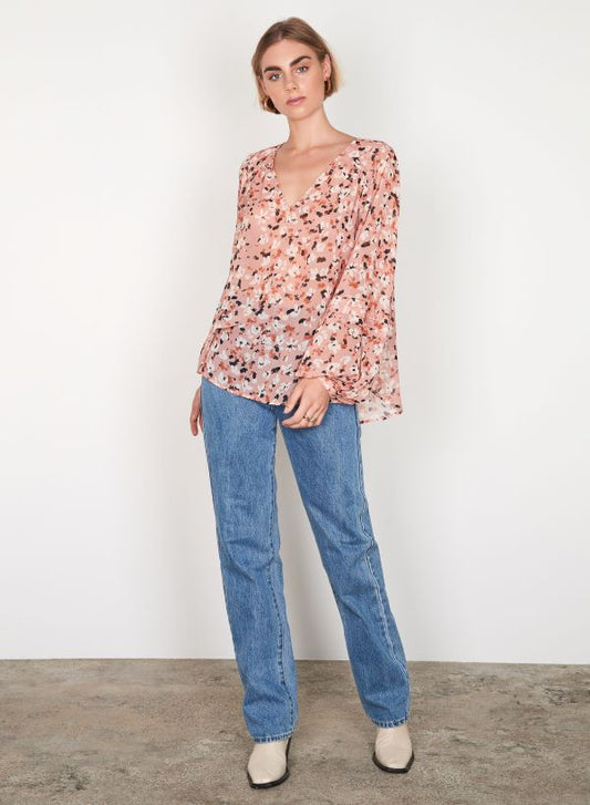 Esmaee Mosaic V-Neck Blouse