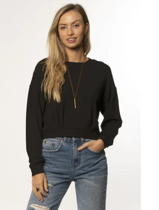 Amuse Society Lana Long Sleeve Fleece Black