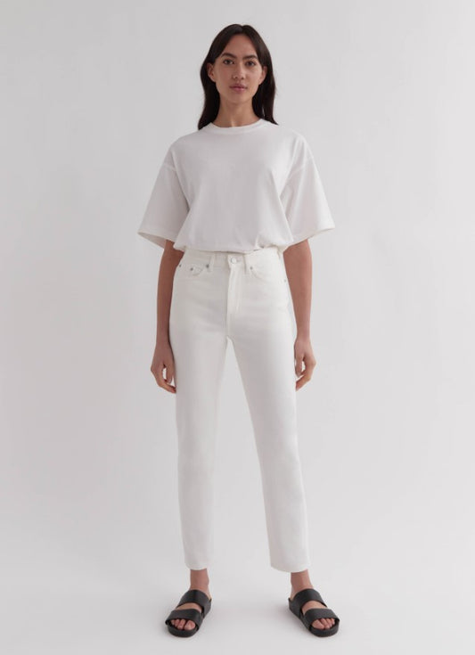 High Waist Slim Jean Antique White