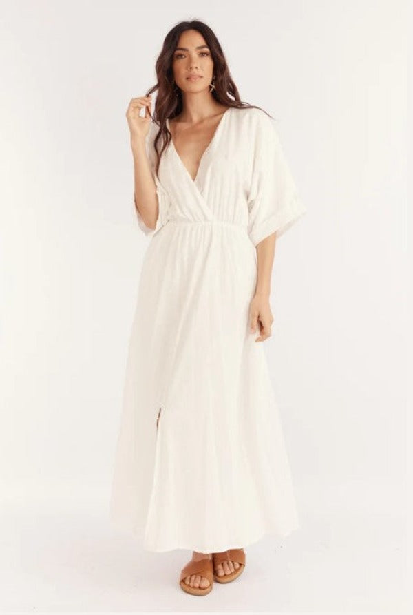 Girl and the Sun Marcy Maxi Dress White Spot