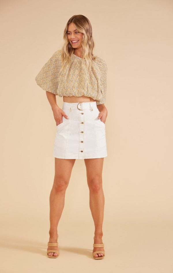 MINKPINK Alexa Mini Skirt White