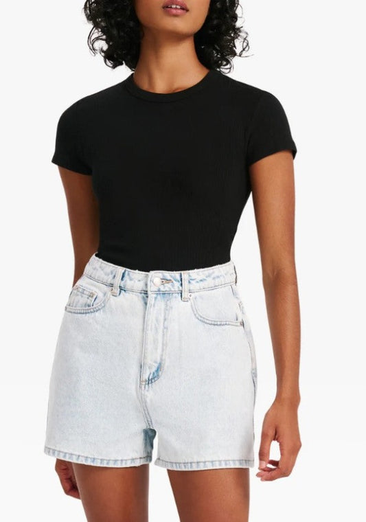 Nude Lucy Organic Rib SS Tee Black