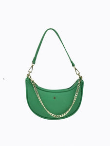 Peta + Jain Micki Shoulder Bag with Chain Grass Green