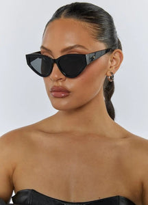 Peta + Jain Lacey Sunglasses Black Frame Black Smoke Lens