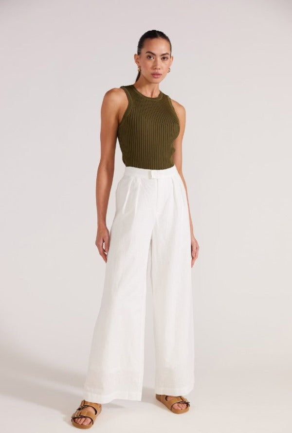 Staple the Label Lucia Wide Leg Pants White