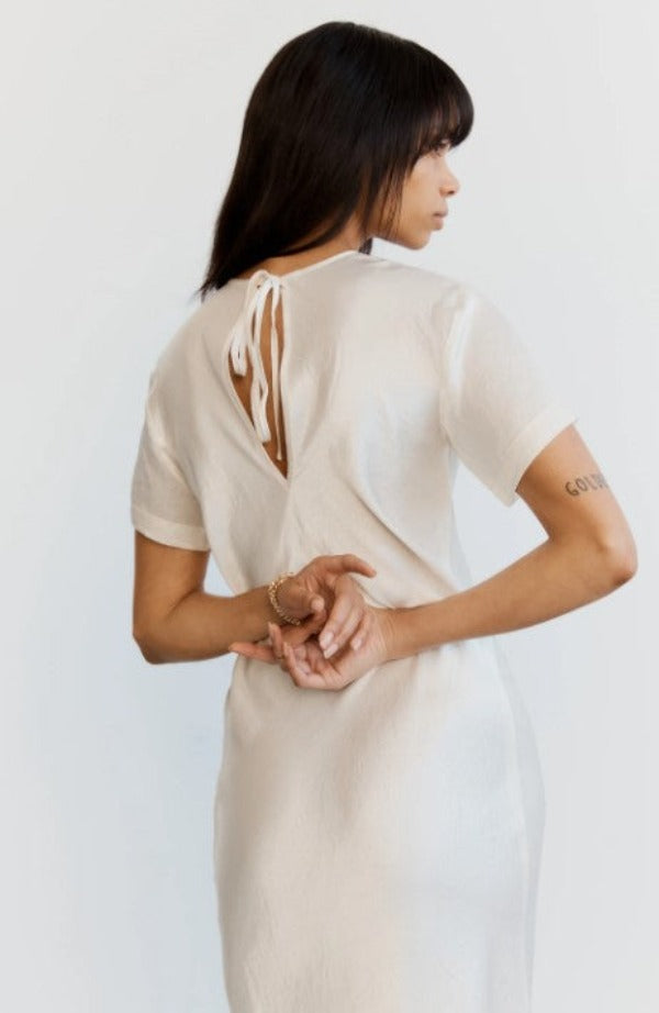 Third Form Crush Bias Tee Midi Dress Cream